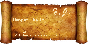 Henger Judit névjegykártya
